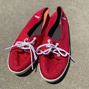 Vans Off the Wall Surf Siders Red Women’s